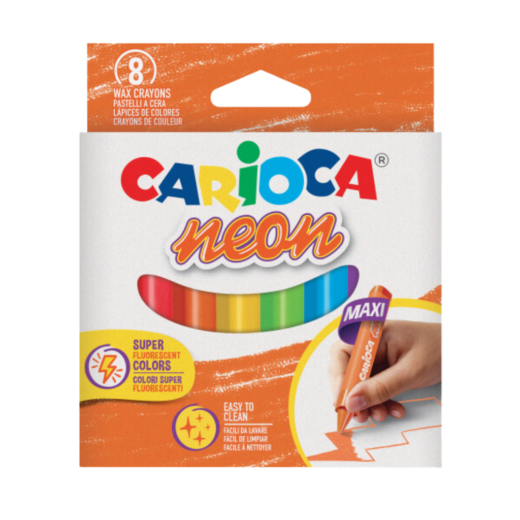 Carioca 8'li Jumbo Üçgen Mum Boya Kalemi Neon