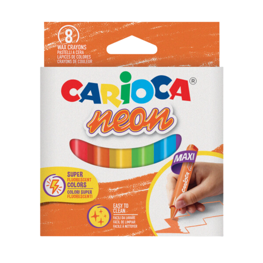 Carioca 8'li Jumbo Üçgen Mum Boya Kalemi Neon