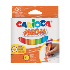 Carioca 8'li Jumbo Üçgen Mum Boya Kalemi Neon