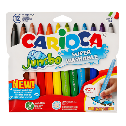 Carioca Jumbo 12’li Yıkanabilir Keçeli Boya Kalemi