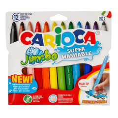 Carioca Jumbo 12’li Yıkanabilir Keçeli Boya Kalemi