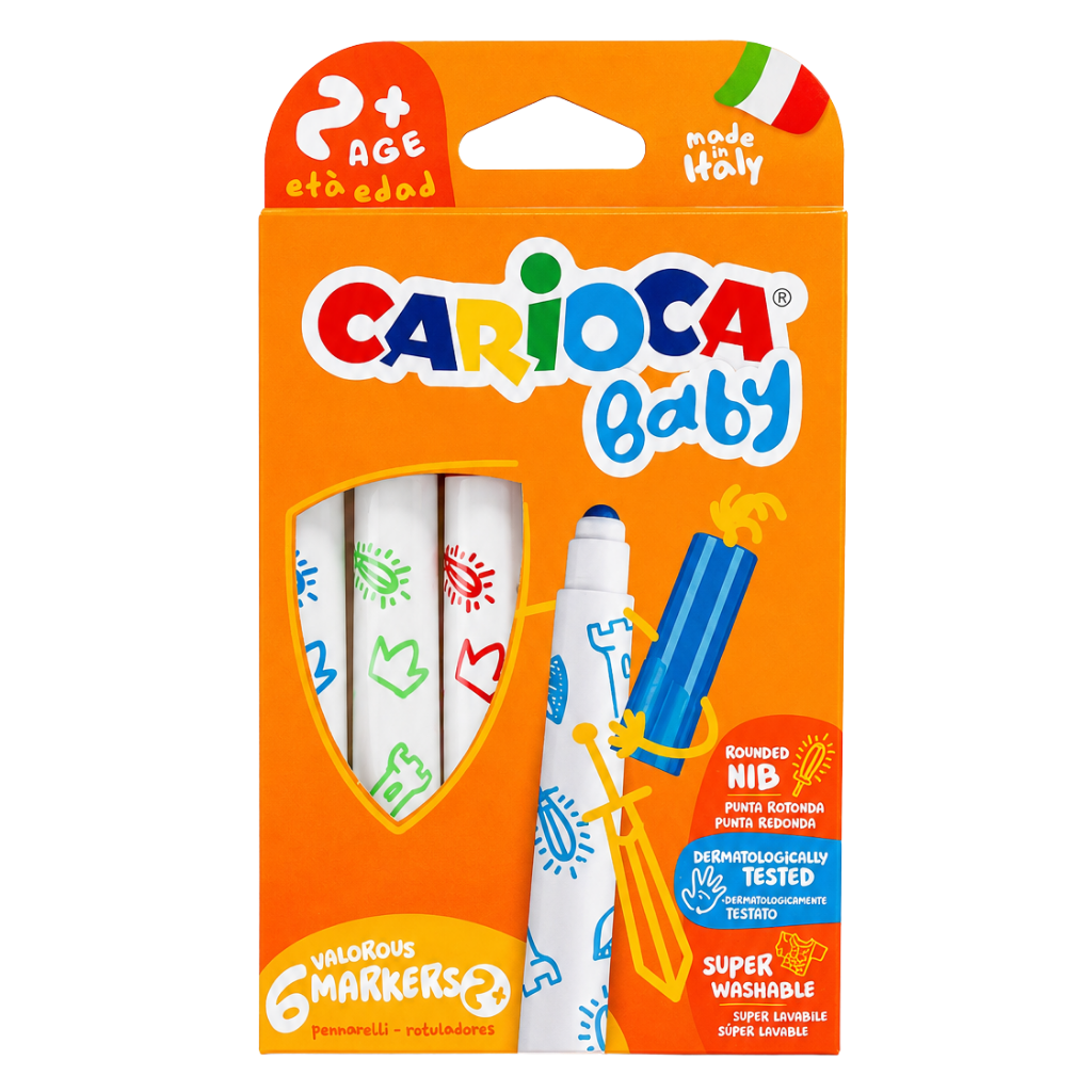 Carioca Jumbo Bebek Süper Yıkanabilir 6’lı Jumbo Keçeli Boya Kalemi