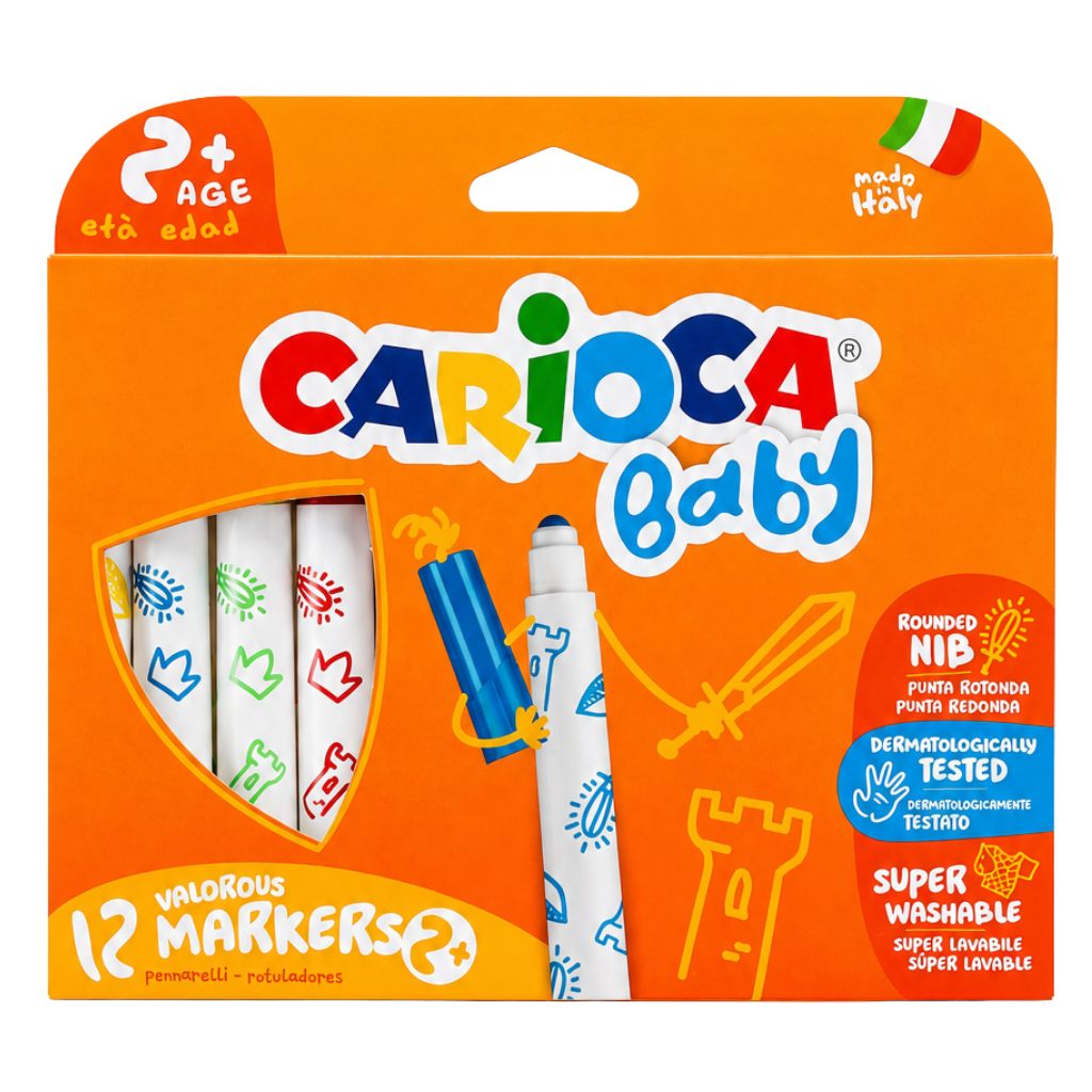 Carioca Jumbo 12’li Süper Yıkanabilir Keçeli Kalem