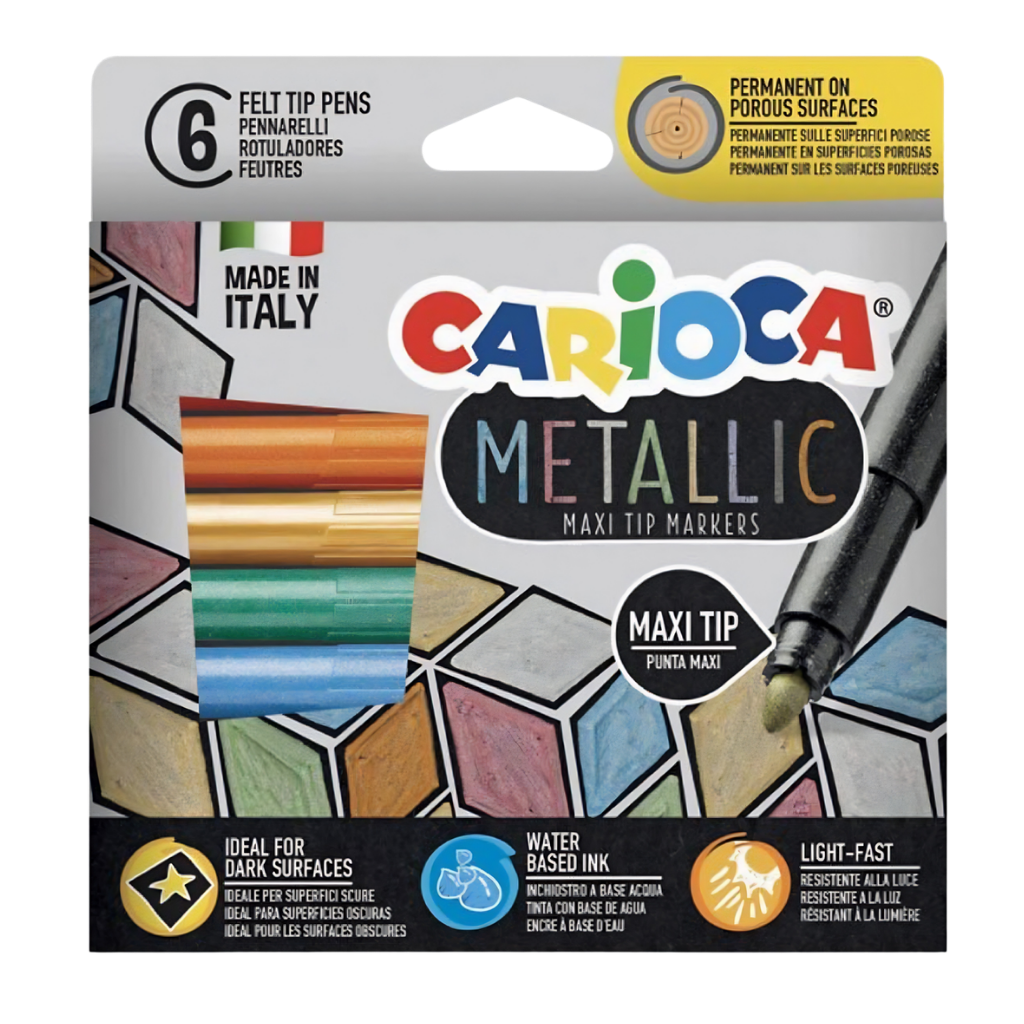 Carioca 6’lı Jumbo Metalik Keçeli Kalem