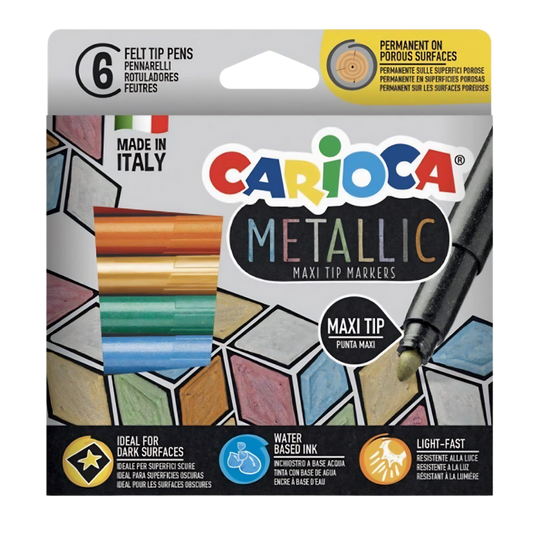 Carioca 6’lı Jumbo Metalik Keçeli Kalem