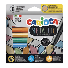 Carioca 6’lı Jumbo Metalik Keçeli Kalem