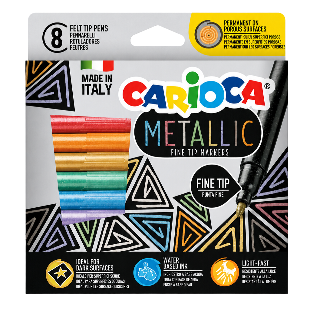 Carioca 8’li Metalik Keçeli Boya Kalemi