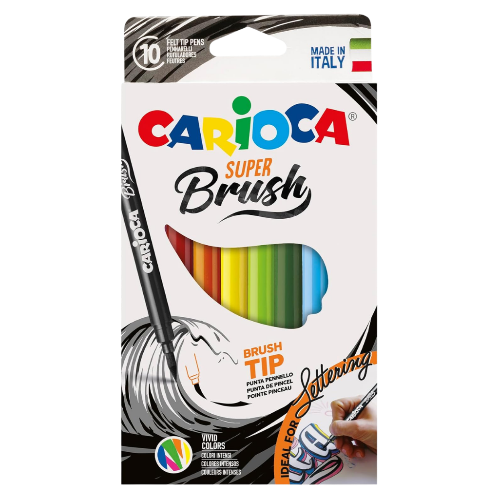 Carioca Süper Brush 10’lu Fırça Uçlu Keçeli Kalem Seti