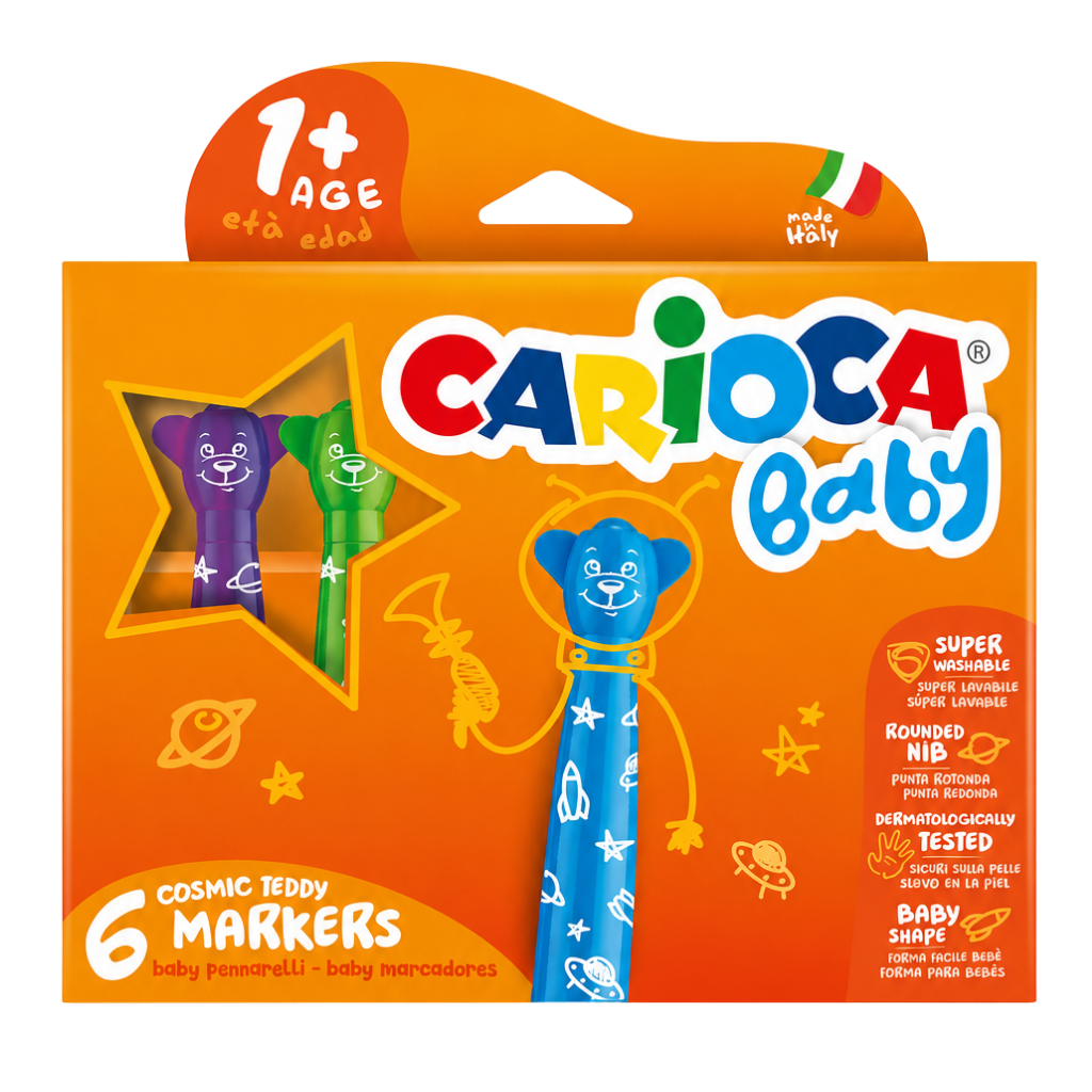 Carioca Teddy Jumbo Bebek Süper Yıkanabilir 6’lı Keçeli Kalem