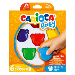 Carioca Teddy Şekilli Elleri Kirletmeyen 6’lı Mum Boya