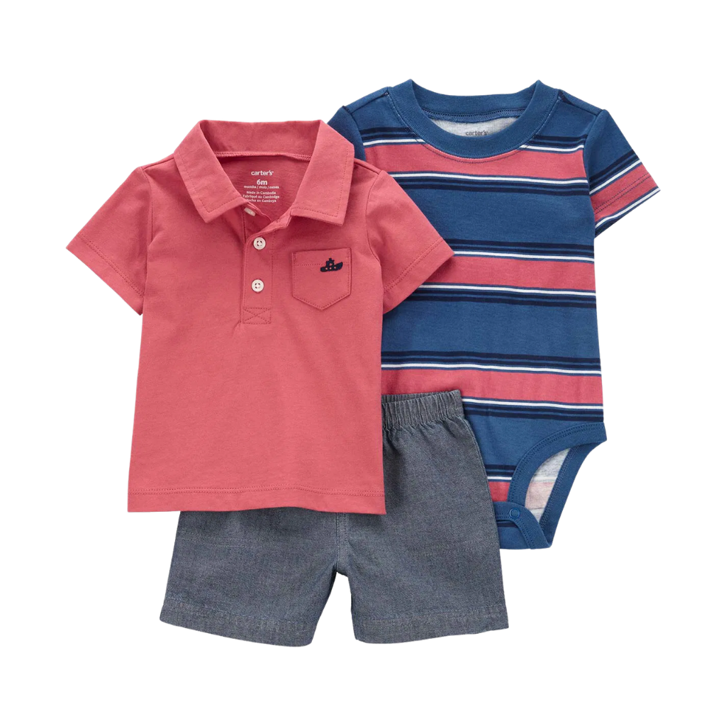 Carter's Erkek Bebek 3'lü Alt Üst Set