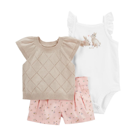 Carter's Kız Bebek 3'lü Alt Üst Set