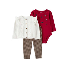 Carter's Kız Bebek 3'lü Hırkalı Set