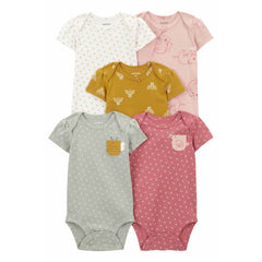 Carter's Kız Bebek Kısa Kollu Body 5'li Paket