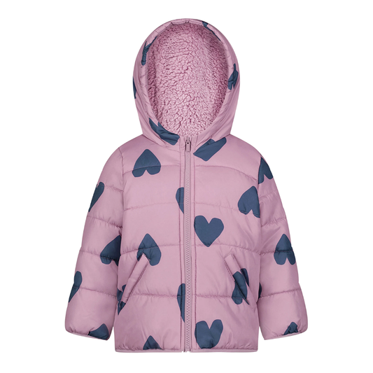Carter's Kız Bebek Mont Kalp Baskılı Pembe