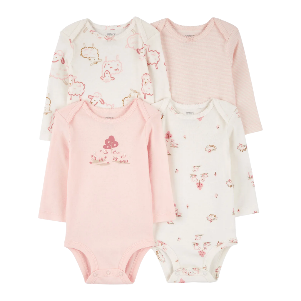 Carter's 4'lü Uzun Kollu Body Seti Koyun Desenli