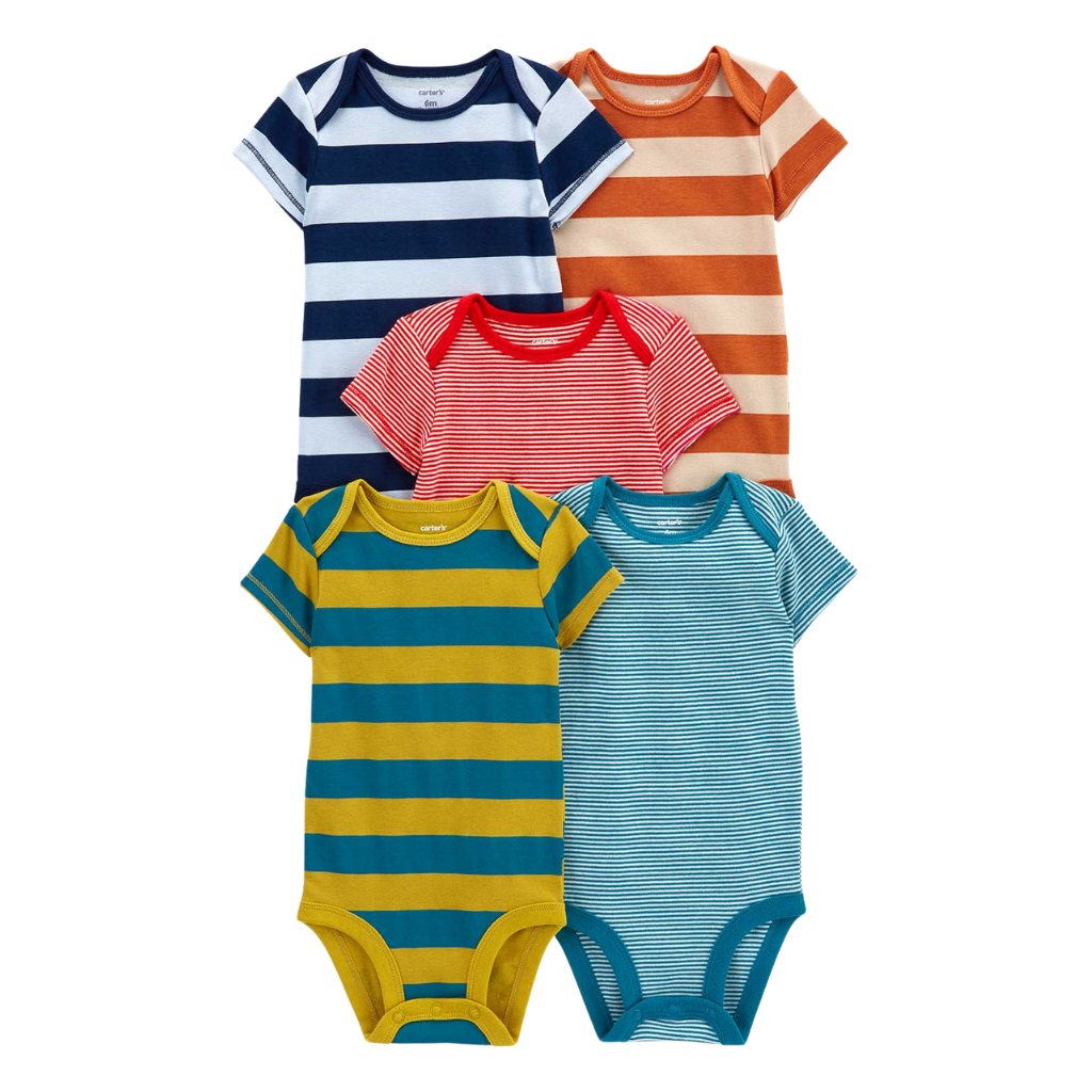 Carter's Layette Erkek Bebek 5'li Body Set Çizgili Çok Renkli