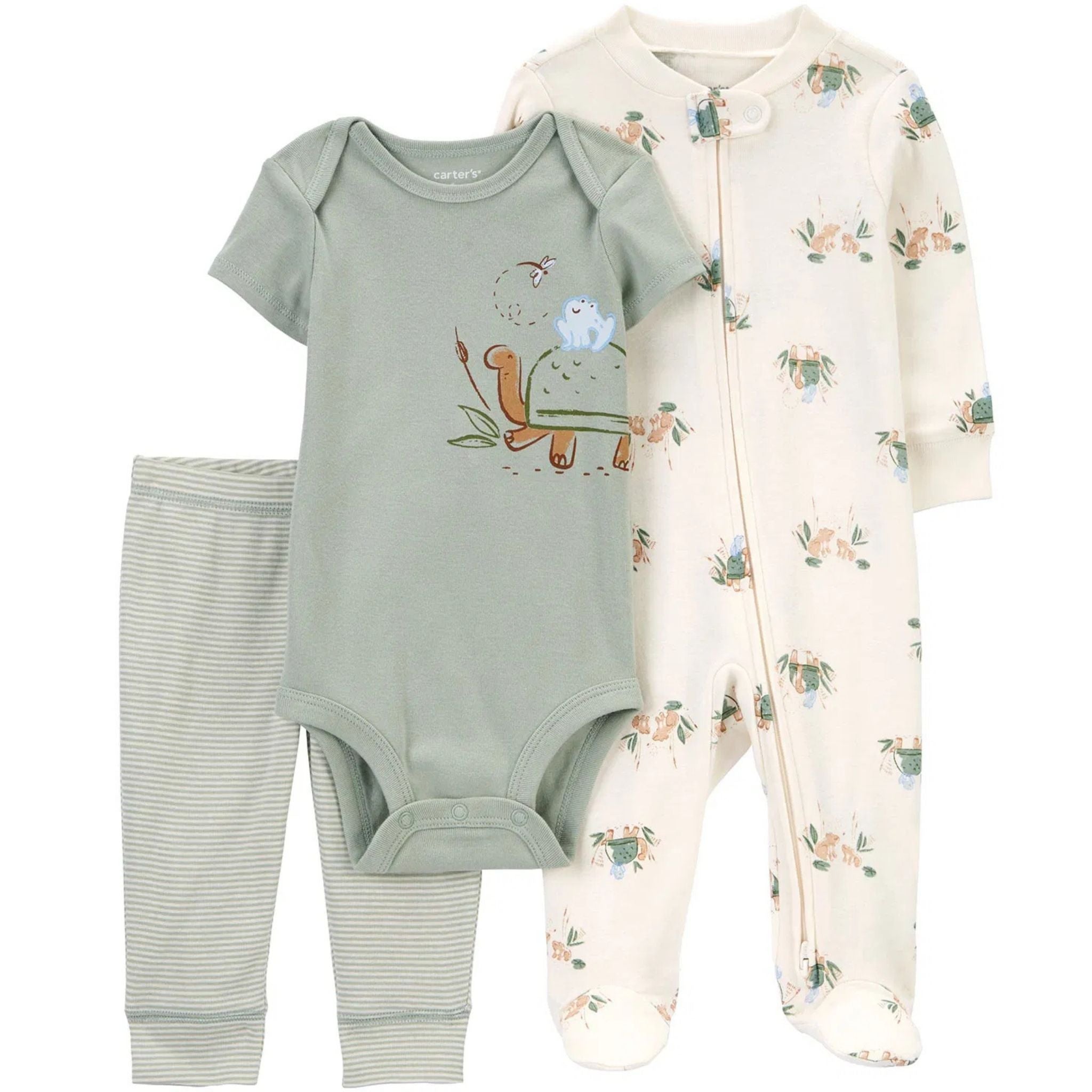 Carter's Layette Erkek Bebek Tulum Body Pantolon Set 3'lü Paket