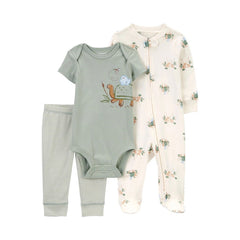 Carter's Layette Erkek Bebek Tulum Body Pantolon Set 3'lü Paket