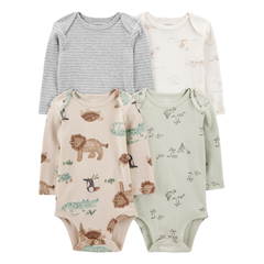 Carter's Layette Erkek Bebek uzun Kollu 4lü Body