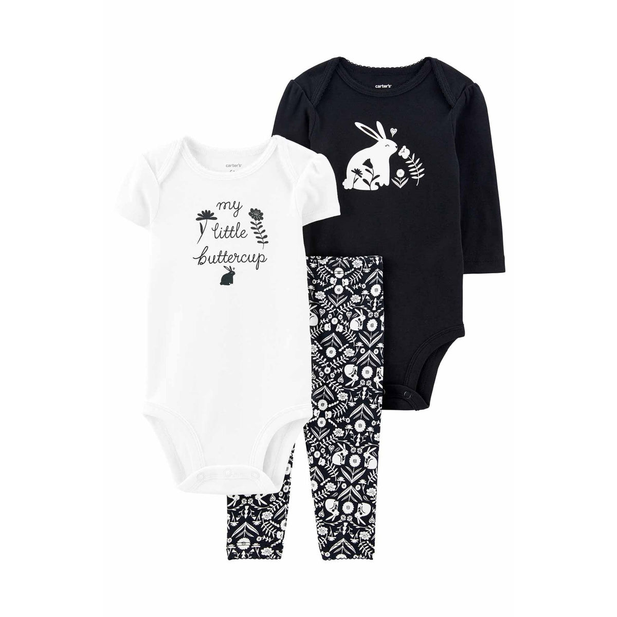 Carter's Layette Kız Bebek 3'lü Alt Üst Set
