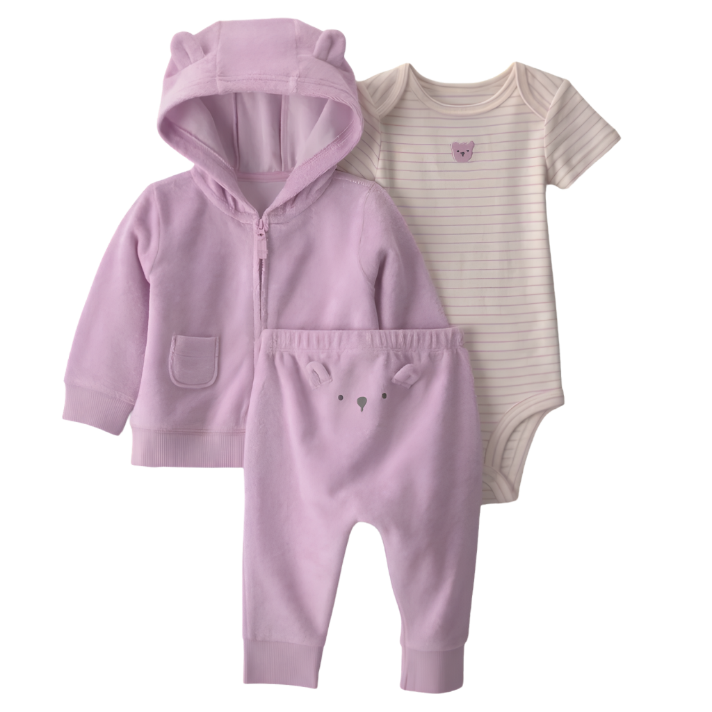 Carter's Layette Kız Bebek 3'lü Hırkalı Set Mor