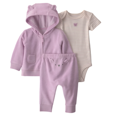 Carter's Layette Kız Bebek 3'lü Hırkalı Set Mor