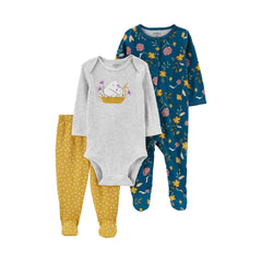 Carter's Layette Kız Bebek 3'lü Tulum Set