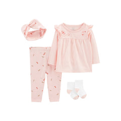 Carter's Layette Kız Bebek 4'lü Alt Üst Set