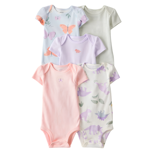 Carter's Layette Kız Bebek 5’li Kısa Kollu Body Zıbın Seti