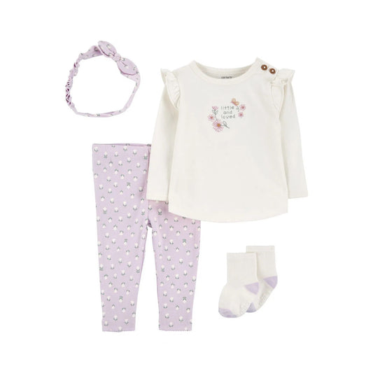 Carter's Layette Kız Bebek Alt Üst Set 4'lü Paket