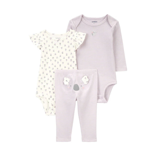 Carter's Layette Kız Bebek Body Pantolon Set 3'lü Paket