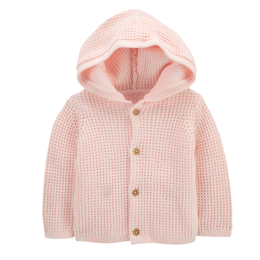 Carter's Layette Kız Bebek Kapüşonlu Örgü Hırka Pembe