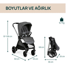 Chicco Bellargio Bebek Arabası Lunar Rock