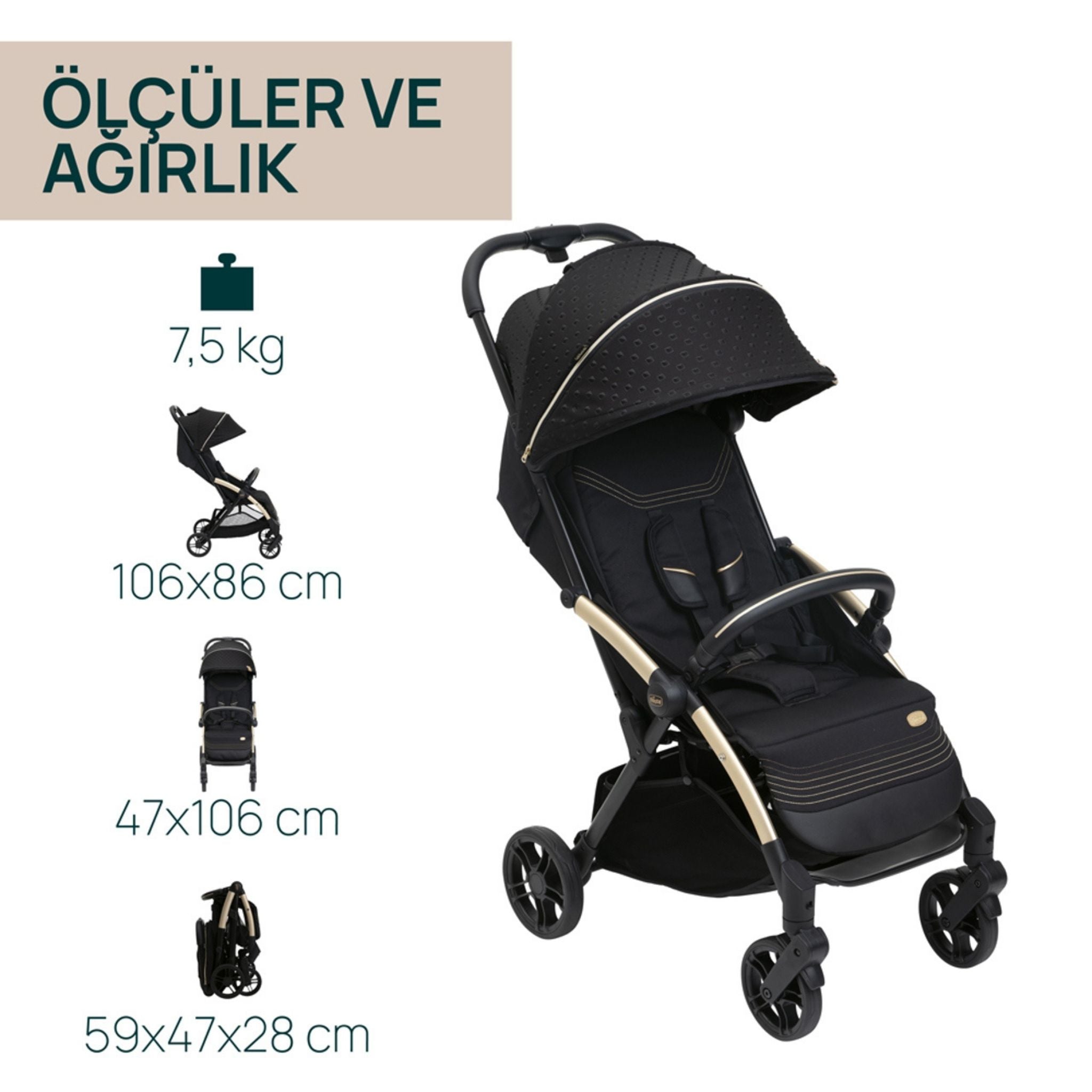 Chicco Goody Xplus Bebek Arabası Black Re Lux