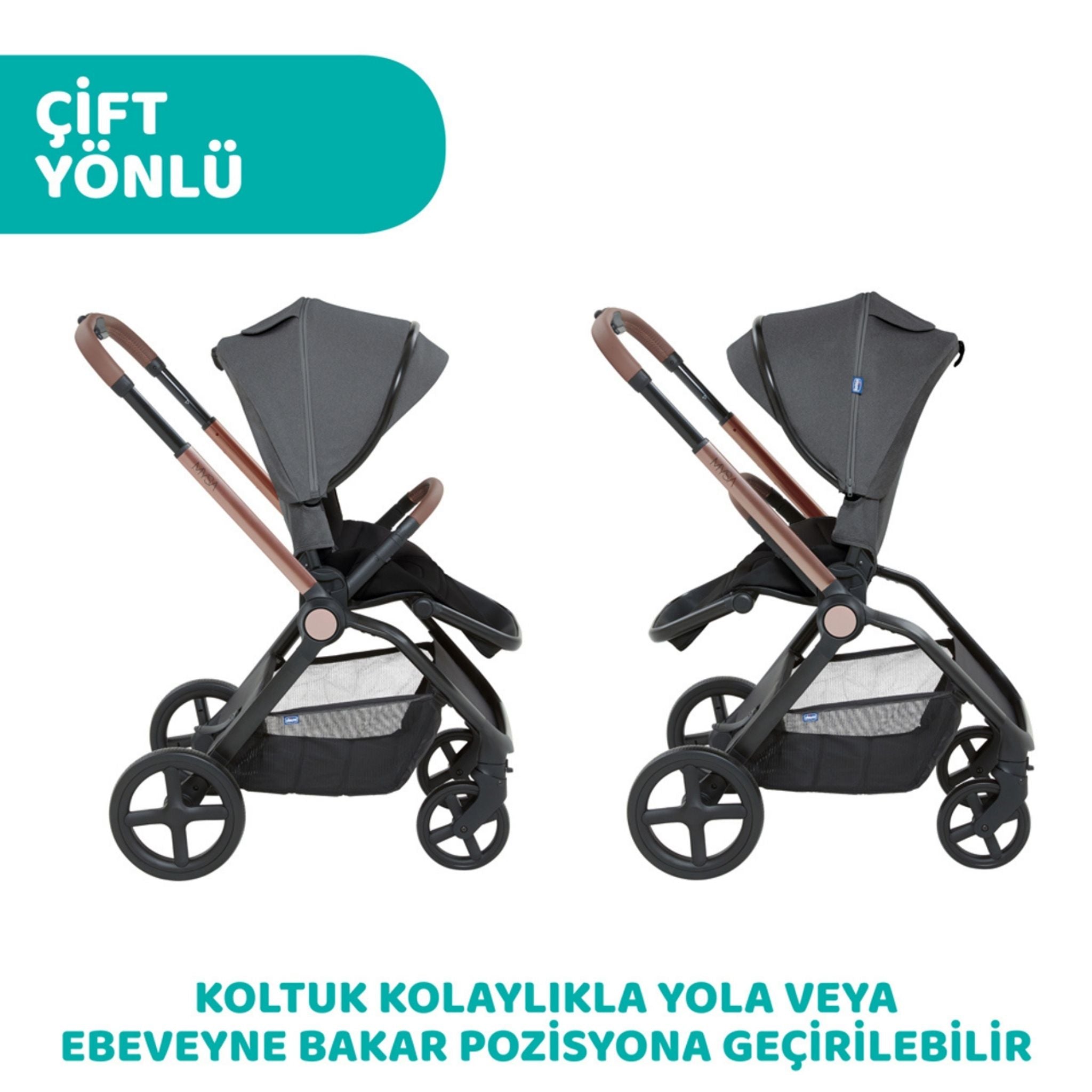 Chicco Mysa Bebek Arabası Black Satin