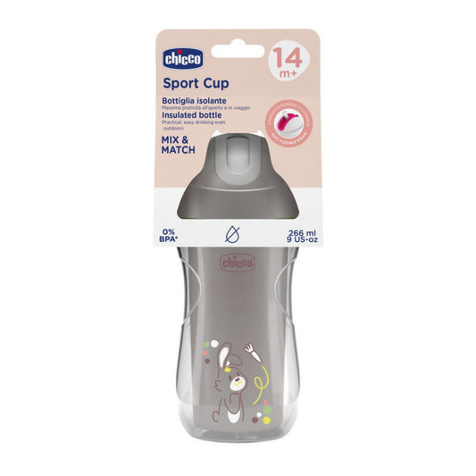 Chicco Spor Pipetli Bardak Unisex Gri