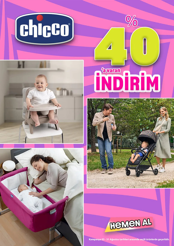 Chicco %30 İNDİRİM Chicco marka seçili ürünlerde %30'a varan indirim sizleri bekliyor Hemen Keşfet