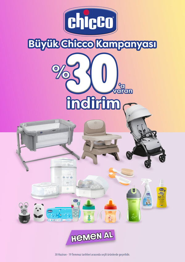 Chicco %30 İNDİRİM Chicco marka seçili ürünlerde %30'a varan indirim sizleri bekliyor Hemen Keşfet