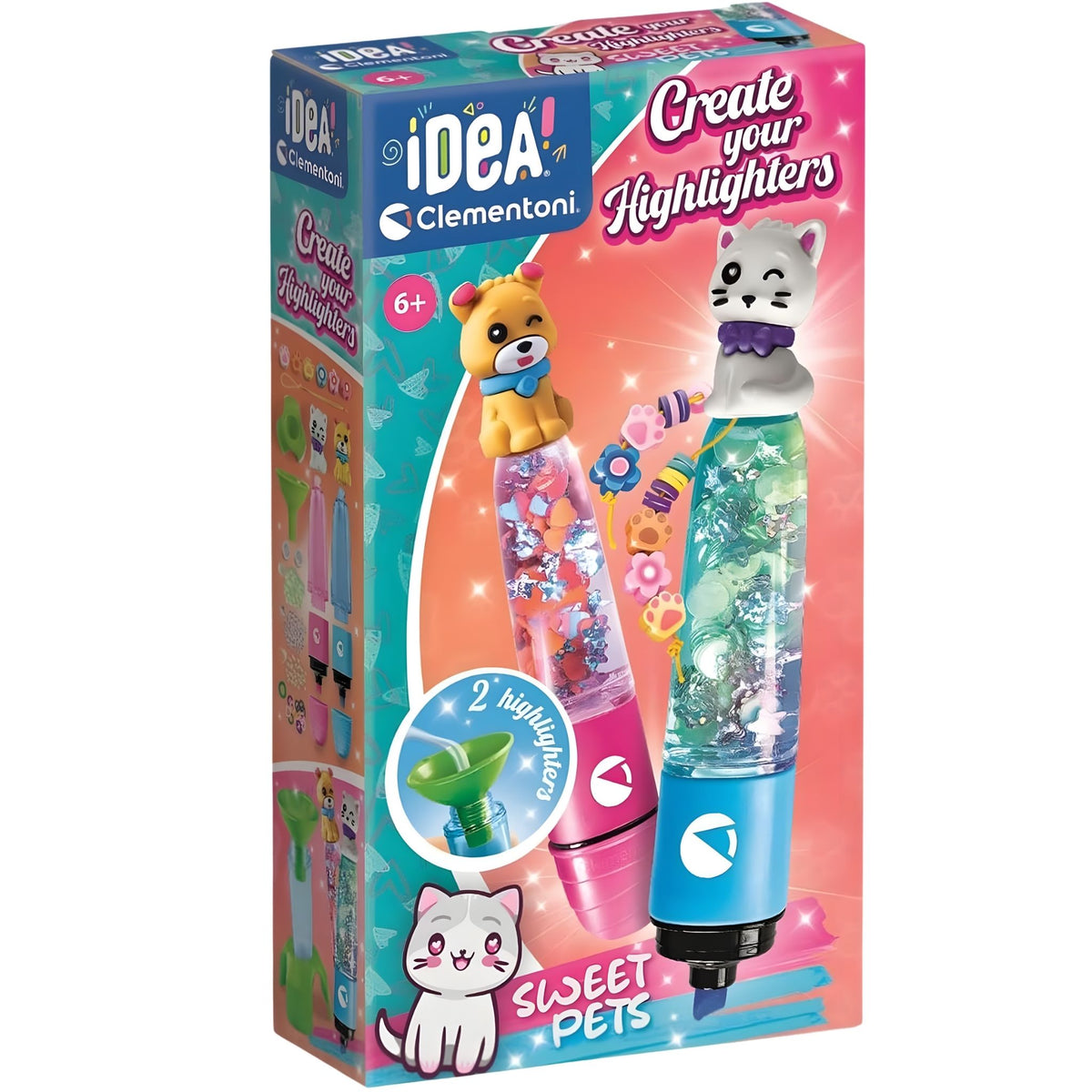 Clementoni Idea Fosforlu Kalem Tasarım Seti Evcil Hayvanlar