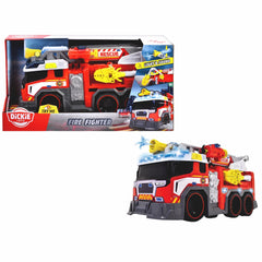 Dickie İtfaiye Aracı, Sesli ve Işıklı, Uzatılabilir Merdivenli, Su Fonksiyonlu, 36 cm