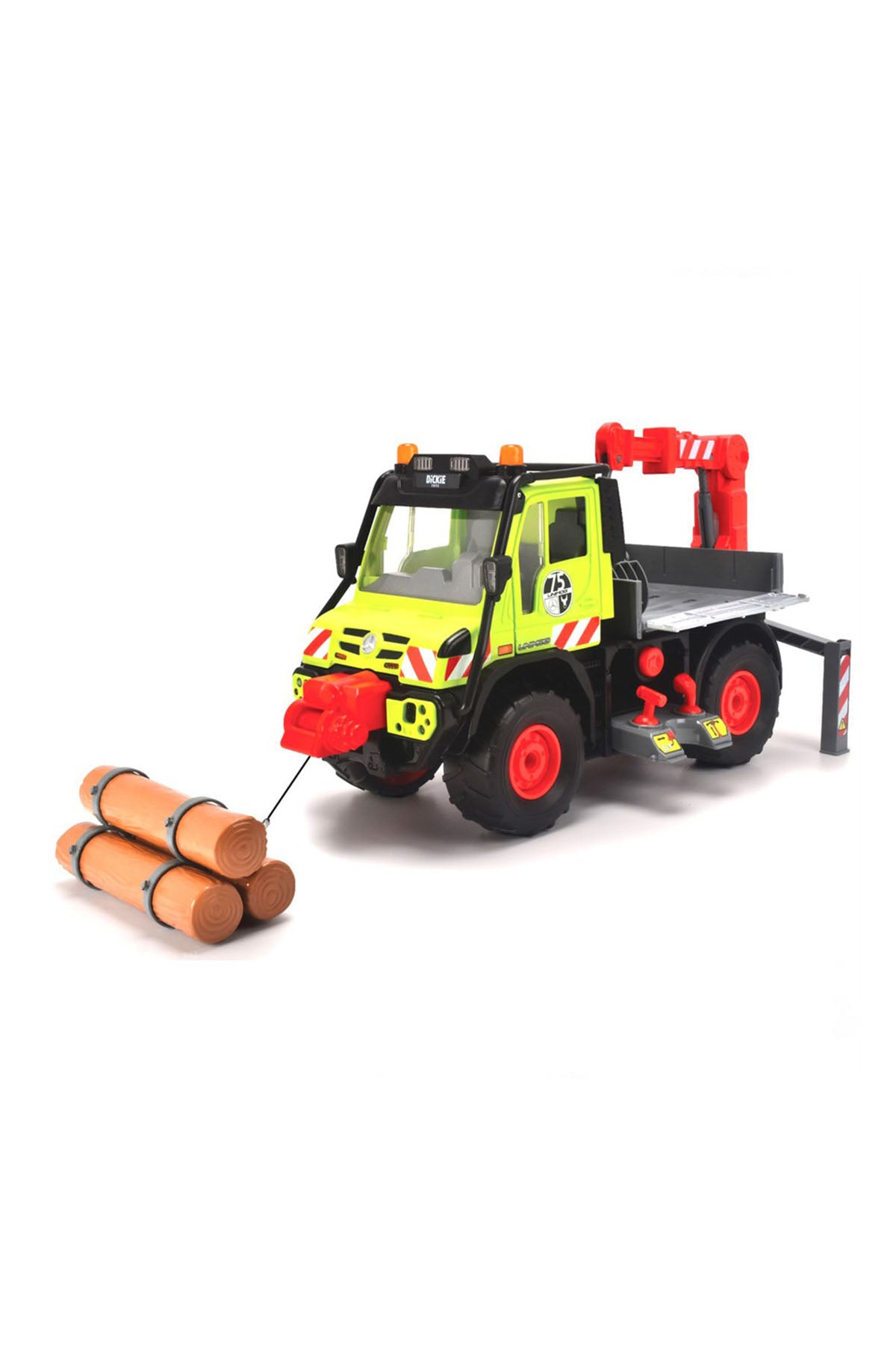 Dickie Unimog U530 Işıklı Sesli Kütük Taşıyıcı Vinç Kamyonu 50 Cm