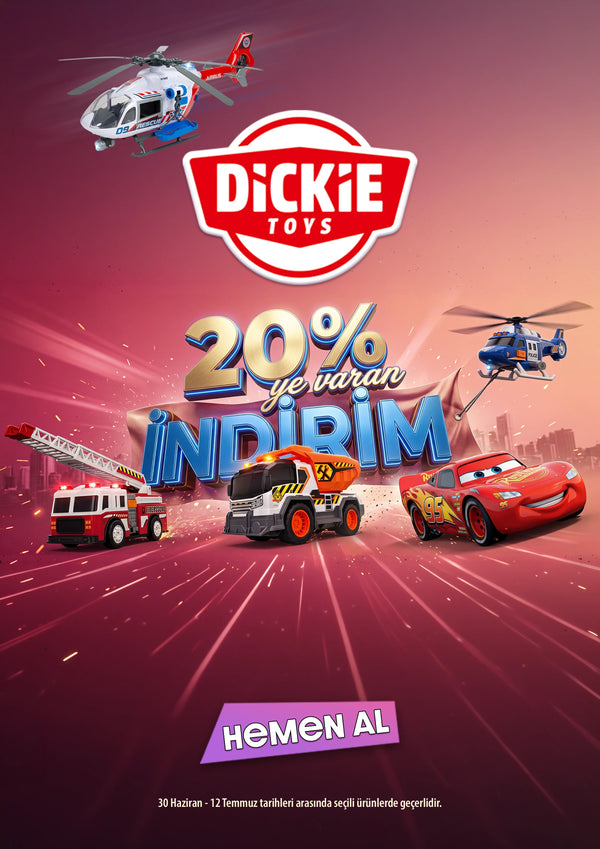 Dickie %20 İndirim Dickie marka oyuncaklarda %20'ye varan indirim sizleri bekliyor. Hemen Keşfet