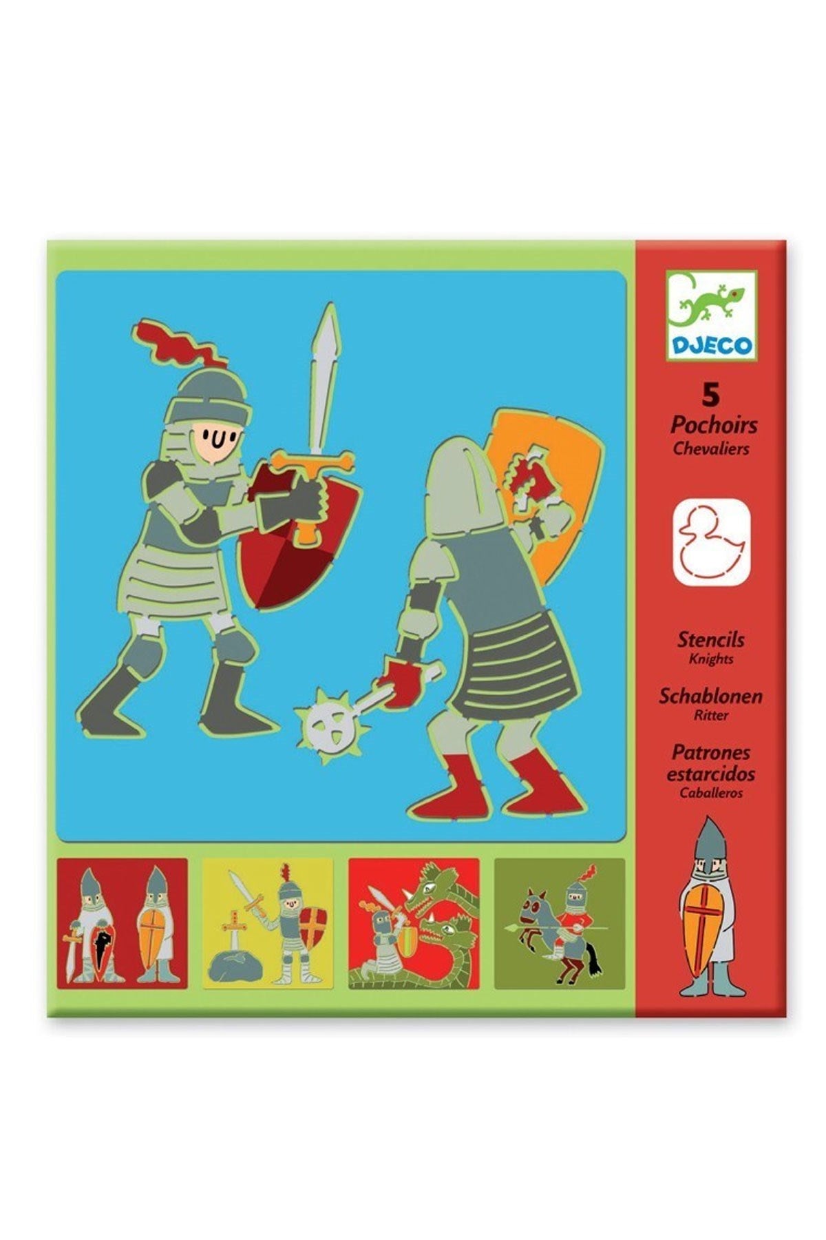 Djeco Resim Boyama Şablonları / Knights