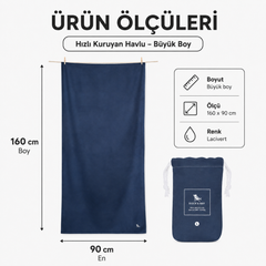 Dock And Bay Hızlı Kuruyan Havlu Essential L Deep Sea Navy