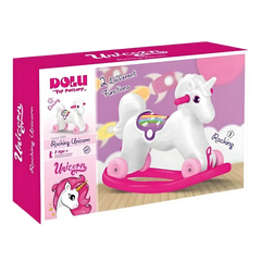 Dolu Unicorn Sallanan Tekerlekli At