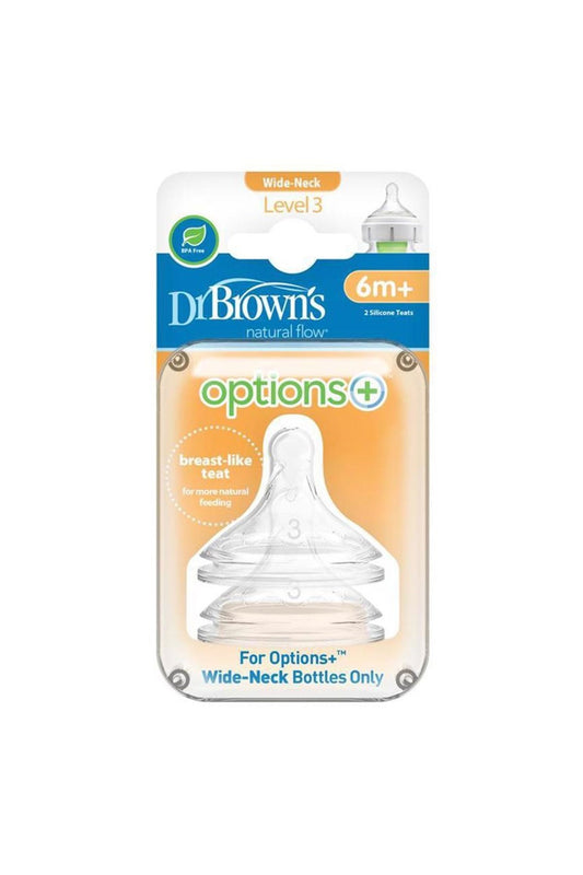 Dr. Brown's 3. Seviye Geniş Ağız Silikon Biberon Emziği - Welcome Baby