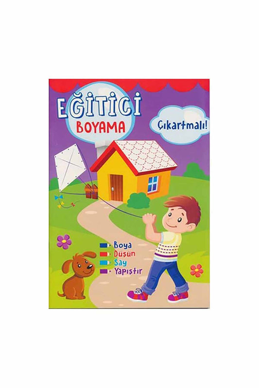 Net Kitap Eğitici Boyama Çıkartmalı Mor