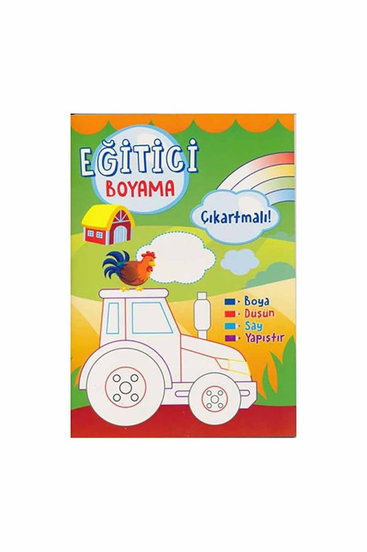 Net Kitap Eğitici Boyama Çıkartmalı Yeşil - Welcome Baby