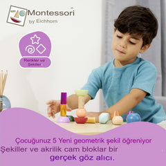 Eichhorn Montessori Ahşap Boncuk Dizme Oyunu